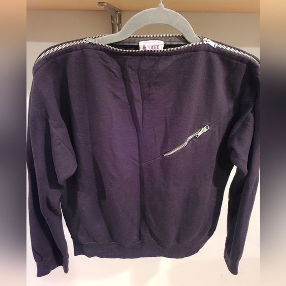 Vintage 80's Tree Lane Black Zipper Sweatshirt! - Picture 3 of 7